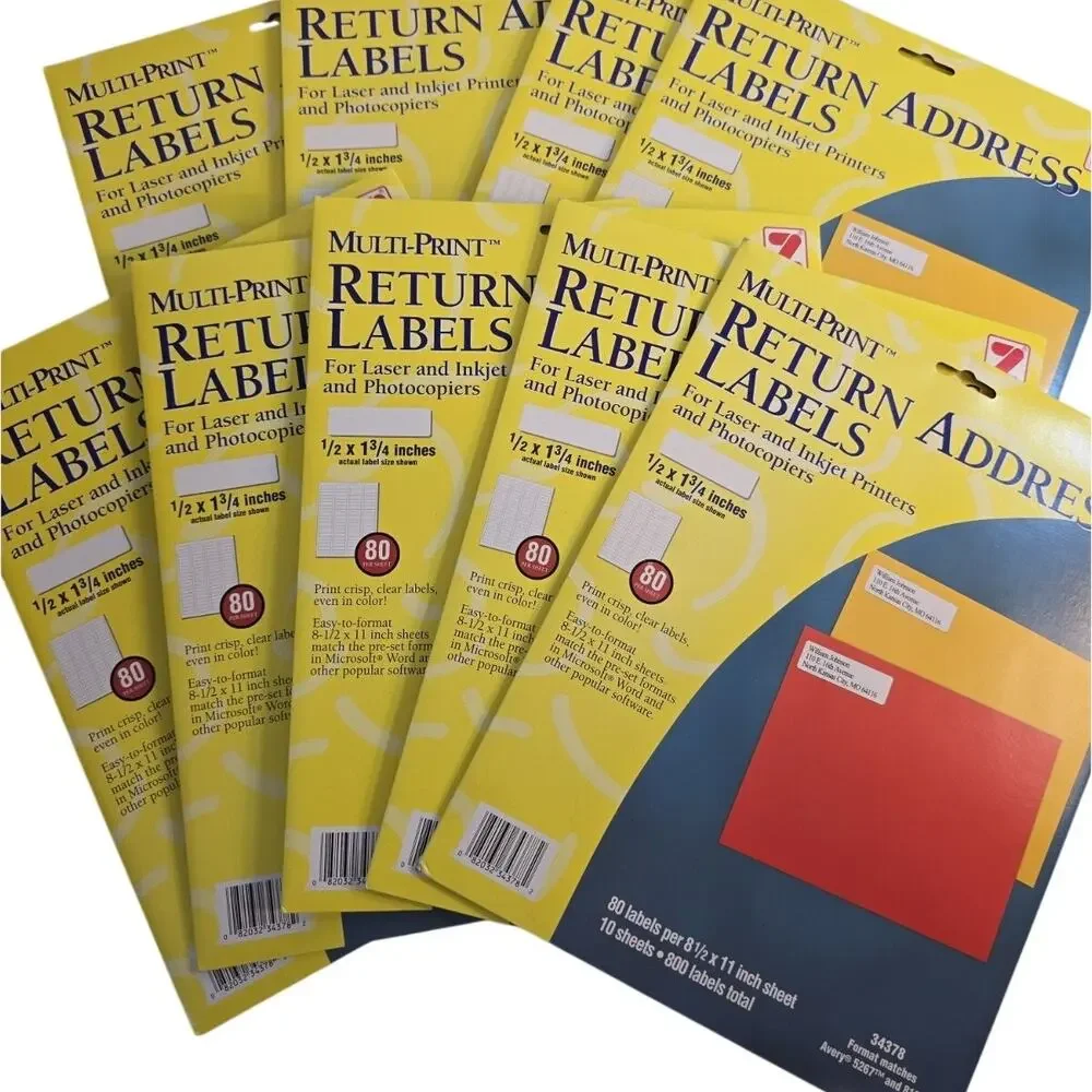 Lot Of 7200 Return Address Labels Printer Friendly 90 Sheets Of 80 - 34378 5267